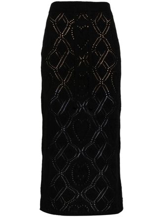 Twin-Set Pointelle rok - Zwart