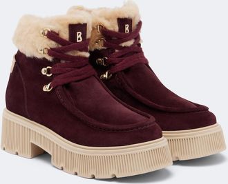 Bogner Turin shearling-trimmed suede lace-up boots