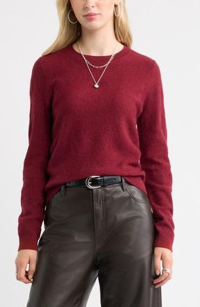 Treasure & Bond Jacquard Cashmere Blend Crewneck Sweater in Burgundy Banner at Nordstrom, Size Xx-Large
