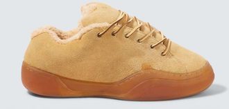 ERL Sneakers Sand Vamp in suede con shearling