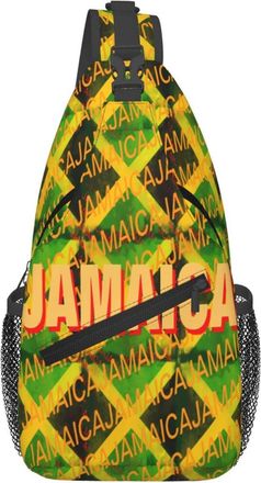 Generic Jamaica Roots Jamaican Flag Sling Bag Trendy Cross Body Bag Anti Theft Chest Backpack For Shopping Runner Casual