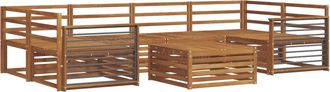 vidaXL Conjunto De Sof&aacute;s De Exterior 7 Uds. Natural Vidaxl
