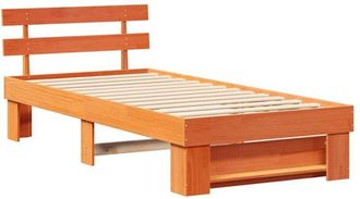 vidaXL Estructura De Cama Con Cabecera Marr&oacute;n Cera 75 X 190 Cm Vidaxl