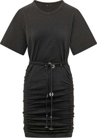 Pinko Black Round Neck Mini Dress