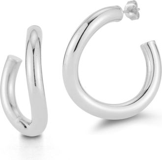 Glaze Jewelry Large Wave Hoop Earrings in Silver at Nordstrom Rack