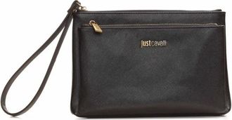Roberto Cavalli Pochette met logodetail - Heren - Tassen - Zwart - Maat: ONE Size