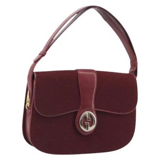 Gucci Pre-owned Micro Small GG Canvas Schoudertas - Dames - Pre-owned - Rood - Maat: ONE Size Leer