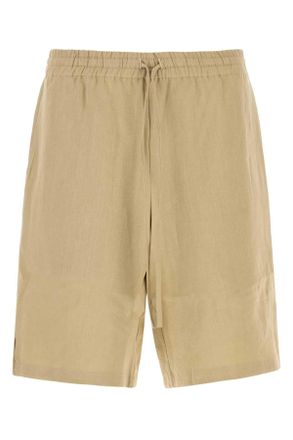 Le Kasha Beige Linen Bermuda Shorts