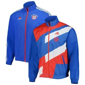 adidas Mens adidas Blue Bayern Munich 2022/23 On-Field Team Logo Anthem Reversible Full-Zip Jacket at Nordstrom, Size Small