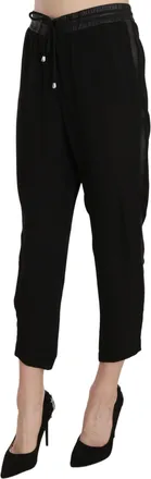 Guess Polyester High Waist Cropped Trousers Womens Pants