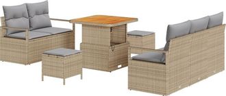 vidaXL Vidaxl - Garden Sofa Set 8 pcs Beige, Light Grey 80 x 80 x 71 cm
