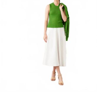 Karen Kane Skylee Sleeveless Ribbed Sweater Tank Top In Green