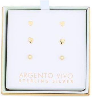 Argento Vivo Set of 3 Stud Earrings in Gold at Nordstrom Rack
