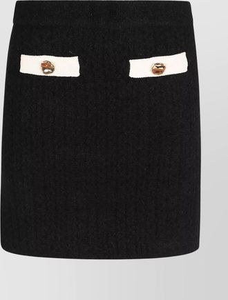 Self Portrait alpaca slim-fit knitted mini skirt
