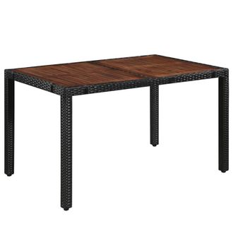 Berkfield Home 7 Piece Outdoor Dining Set Poly Rattan & Acacia Wood Black