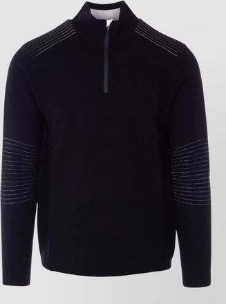 Moorer striped high neck sweater contrast collar