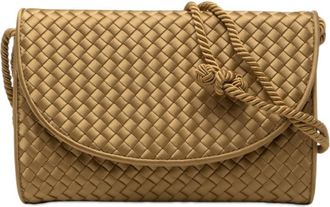 Bottega Veneta Pre-owned Bottega Veneta Satin Intrecciato Flap Shoulder Bag Ladies 9U8RMNSWSZF01765