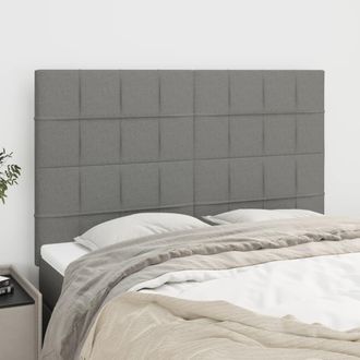 vidaXL Cabeceros 4 Unidades Tela Gris Oscuro 72x5x78/88 Cm Vidaxl