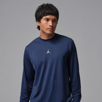 Nike Jordan Mens Jordan Sport Essentials Dri-FIT Long-Sleeve Top in Blue | IF0887-410