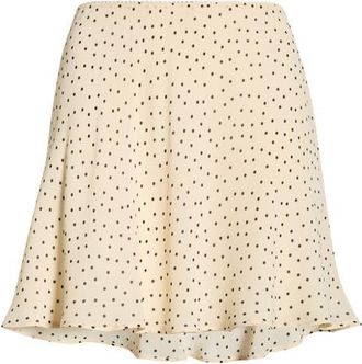 Reformation Brandy Dot Miniskirt in Salt And Pepper at Nordstrom, Size X-Small