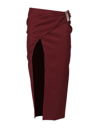 The Attico Wool Gabardine Midi Skirt Gonne Bordeaux-Donna