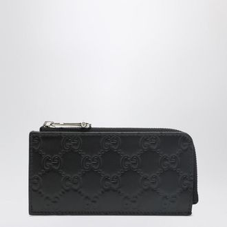 Gucci Black GG Emblem zip card holder