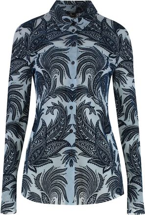 Etro Etro Womens Tulle Shirt - Light Blue Nylon - Size EU 42 (Womens)