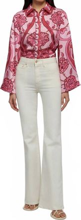 Derek Lam Crosby High Rise Flare Jeans In Ivory