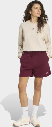 adidas Shorts ADIDAS SPORTSWEAR 3-STREIFEN STUDIO FLEECE, LOCKER GESCHNITTEN, Damen, Gr. XXL, N-Gr, maroon, normal, gr., Obermaterial: 70% Baumwolle, 30% Pol