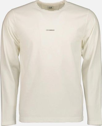 C.P. Company Mens Long Sleeve Logo Print T-Shirt - Green - Size: 44