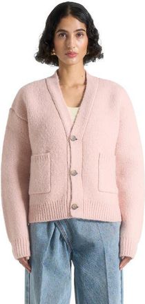 Mani&egrave;re De Voir Charlie Unisex Knitted Cardigan in Pale Pink at Nordstrom, Size Xx-Small