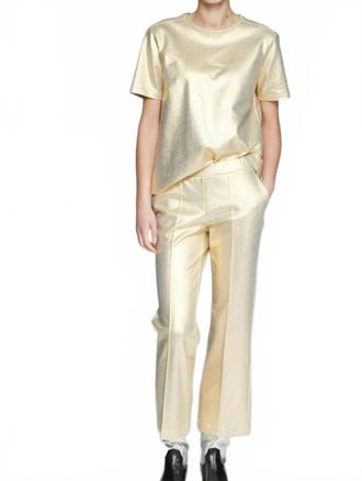 Vilagallo Metallic Tailored Pants In Gold