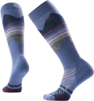 Smartwool Ski Pattern Targeted Cushion Wool Blend Over the Calf Socks in Nightfall Blue at Nordstrom, Size Small