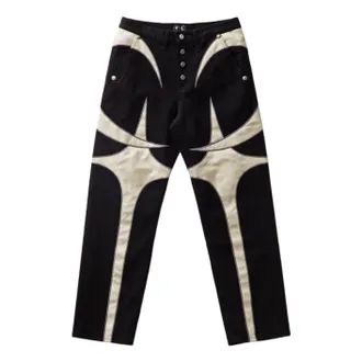 Thug Club TC Leather Denim Pants Black TC24PT0602