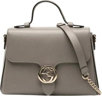 Gucci Pre-owned Handbags, female, Gray, Size: ONE SIZE Pre-owned Vintage Satchel