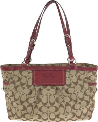 Coach Signature Canvas Leather 2way Tote Bag