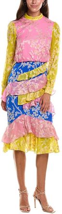 Saloni Saloni Isa Tree Jacquard Midi Dress