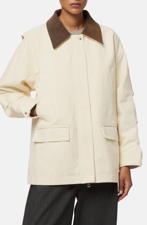 Apparis Clive Canvas Workwear Jacket in Off White/Dark Brown at Nordstrom, Size Xx-Small