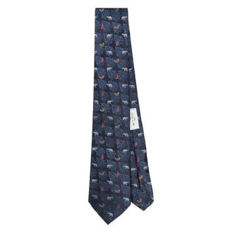 Etro Etro, Ties, male, Blue, Size: ONE SIZE Navy Blue Patterned Jacquard Tie