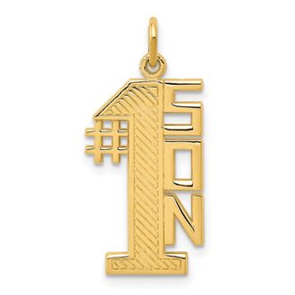 Diamond2Deal 10k Yellow Gold Lined Design 1 SON Charm