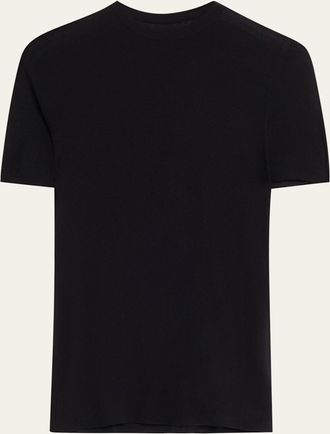 The Row Ozzi Silk Rib Short-Sleeve Top