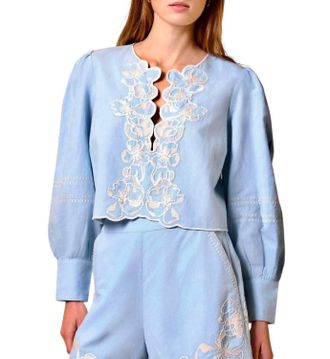 Cleobella Manon Blouse In Glacier Lake
