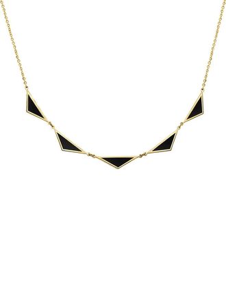 Italian Gold, Inc 14K Onyx 5 Station Triangle Necklace