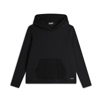 Freddy Felpa con cappuccio e tasca a marsupio in tricot a trecce