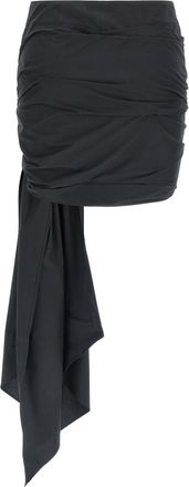 The Attico Womens Black Cotton Long Skirt