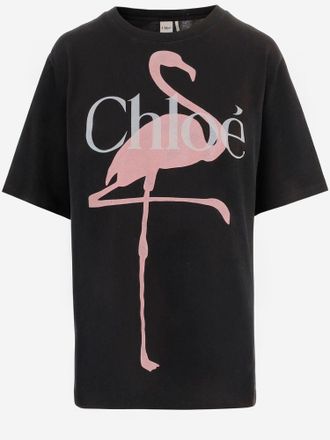 Chlo&eacute; Baumwoll-T-Shirt mit Logo