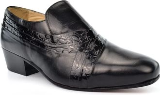 Generic Mens Cuban Heels Mens Leather Shoes Mens Formal Shoes Mens Cuban Heel Shoes Block Heels Leather Cuban Heel Shoes Mens Heel Shoes Mens Slip On Shoes Bl