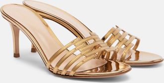 Gianvito Rossi Metallic leather mules