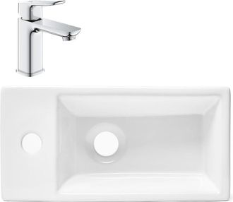 GROHE Quickfix Dice Grifo De Lavabo Tama&ntilde;o S + Lavabo Suspendido Swiss Aqua Technologies 40,5x20,5x10,5 Cm