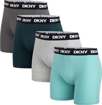 DKNY Back of Four Boxer Briefs in Jet/dark Sea/grey/pool Blue at Nordstrom Rack, Size X-Large